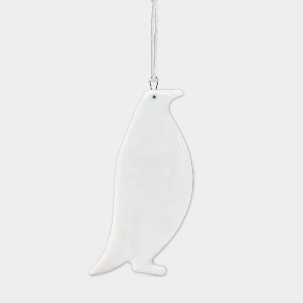 East of India Porcelain Hanging Christmas Decoration - Penguin