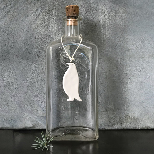 East of India Porcelain Hanging Christmas Decoration - Penguin