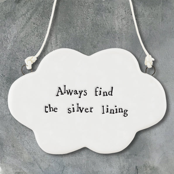 East of India Porcelain Hanging Christmas Decoration - Cloud