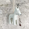 East of India Porcelain Hanging Christmas Decoration - Reindeer