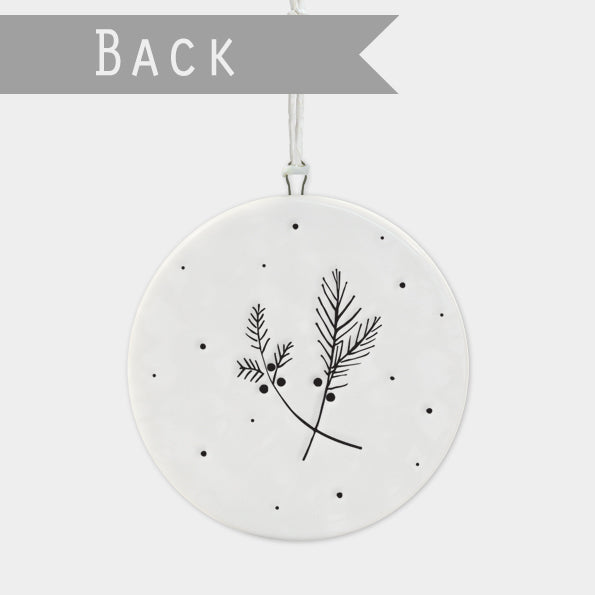 East of India Flat Porcelain Bauble - Christmas robin