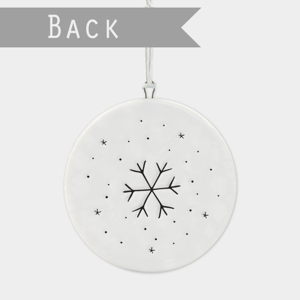 East of India Flat Porcelain Bauble - Baby's first Christmas