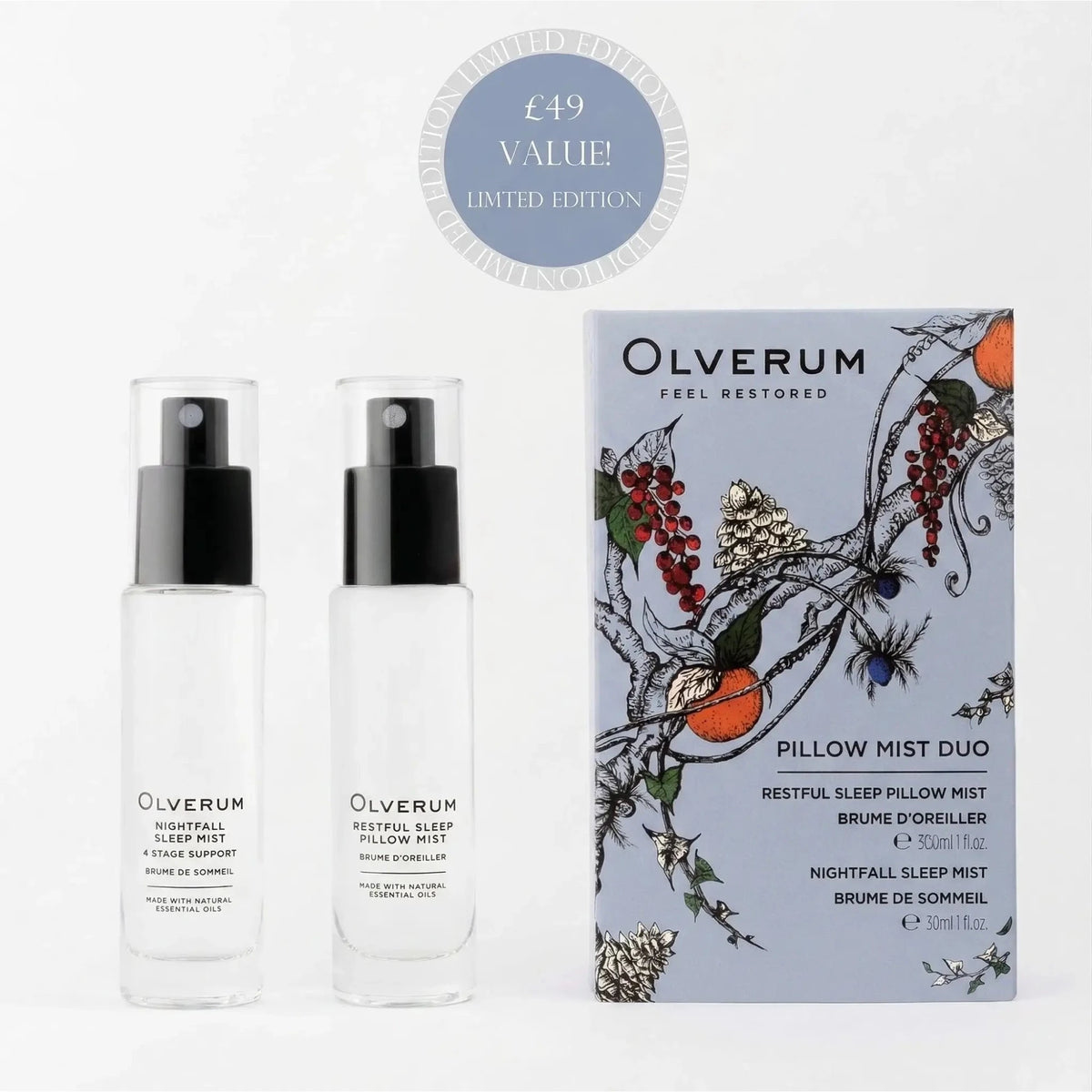 Olverum Pillow Mist Duo Sleep Gift Set