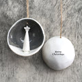 East of India Half Porcelain Bauble - Merry Christmas