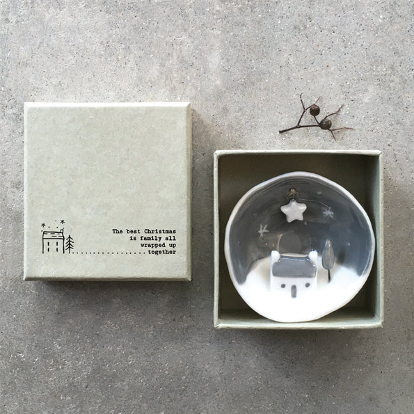 East of India Half Porcelain Bauble - Best Christmas family