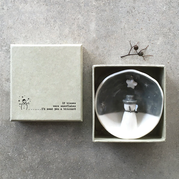 East of India Half Porcelain Bauble - If kisses were snowflakes