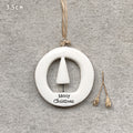 East of India Porcelain Cut Out Hanging Decoration - Merry Christmas