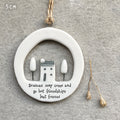 East of India Large Porcelain Cut Out Hanging Decoration - Seasons may come and go