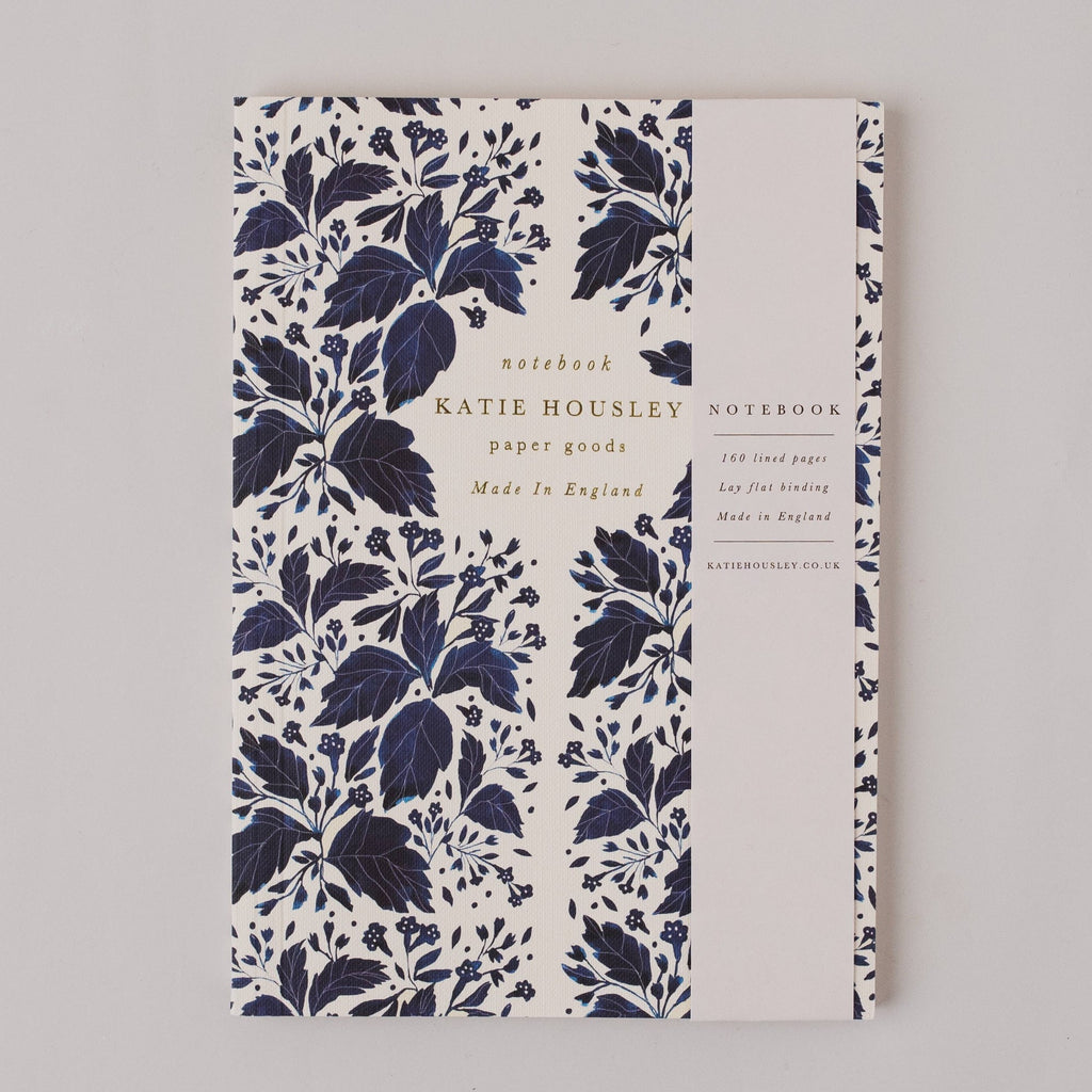 Blue Botanical Foiled A5 Lined Journal