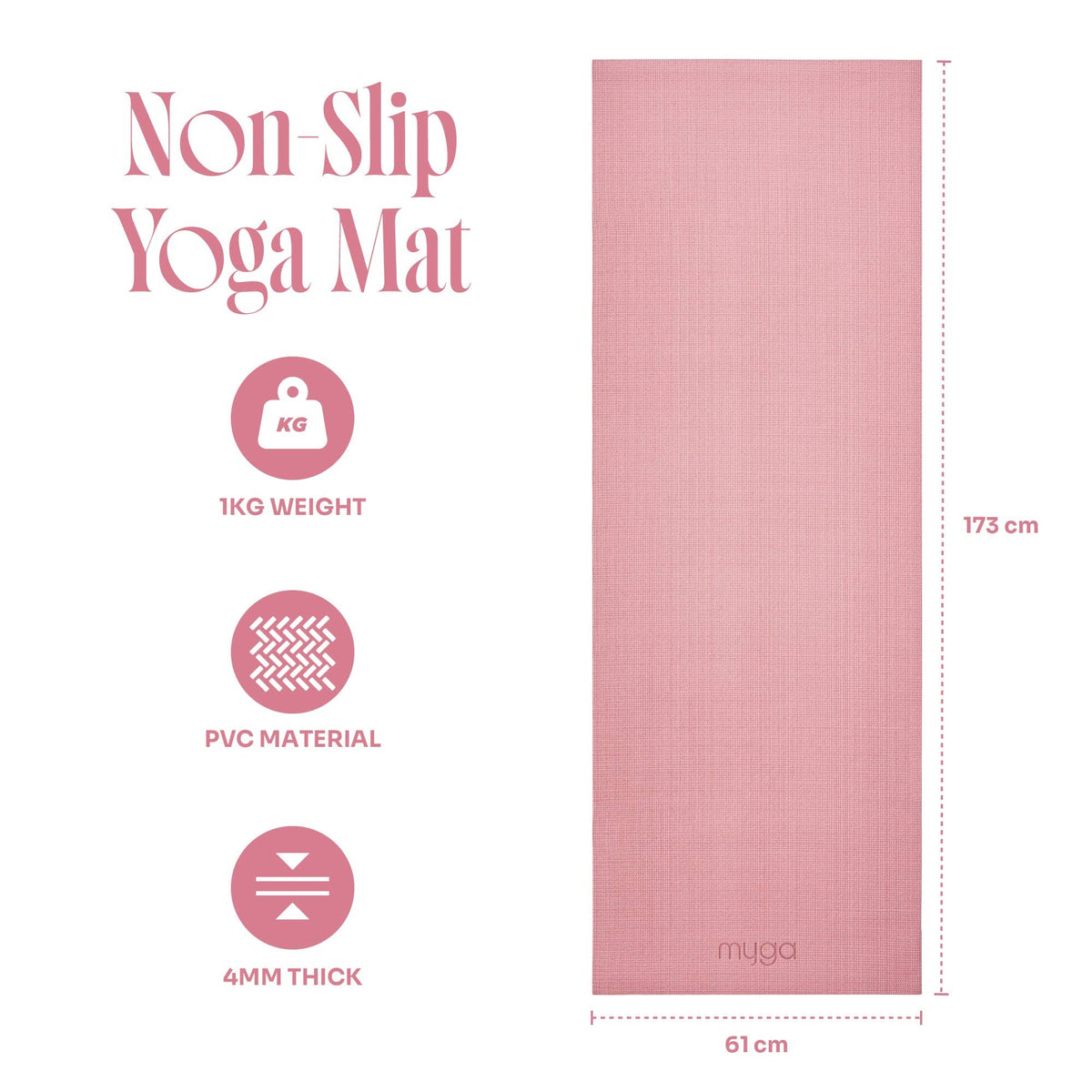 Myga Entry Level Yoga Mat - Nostalgia Rose & Navy Peony