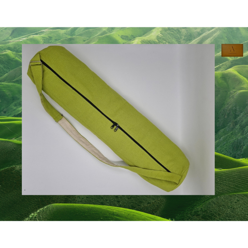 Cotton Linen Yoga Mat Bag - Lime Green