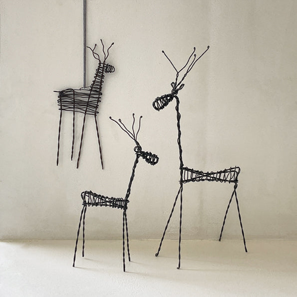 East of India Rusty Wire Hanging Reindeer