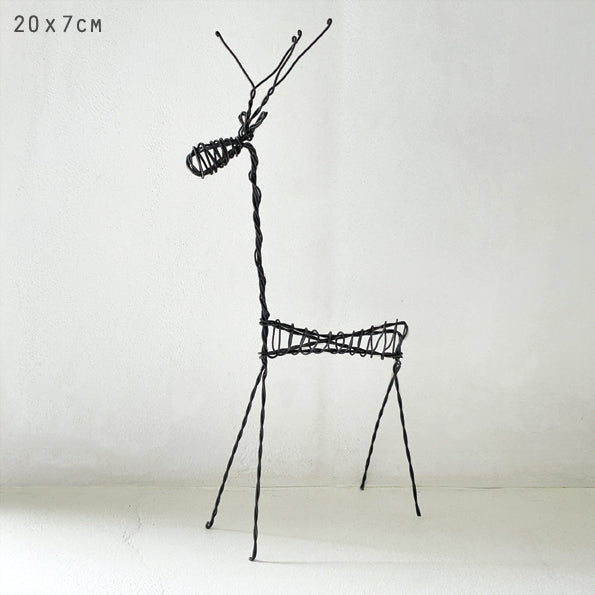 East of India Rusty Wire Standing Reindeer - Large