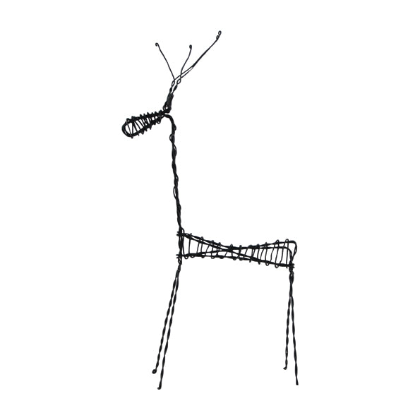 East of India Rusty Wire Standing Reindeer - Large