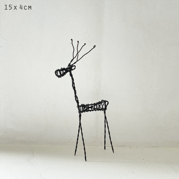 East of India Rusty Wire Standing Reindeer - Small