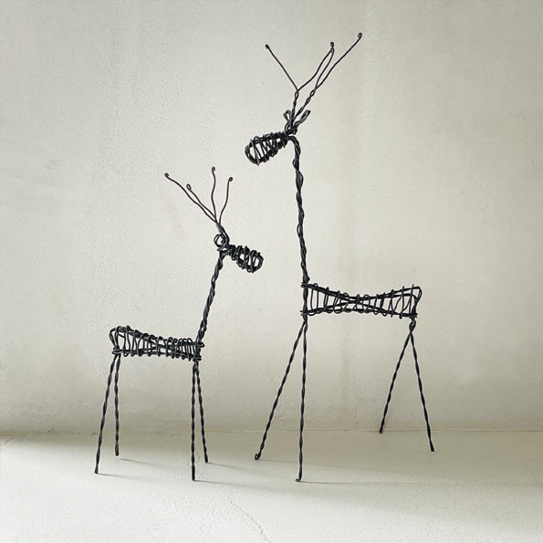 East of India Rusty Wire Standing Reindeer - Small