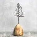 East of India Wire Winter Tree on Wooden Base