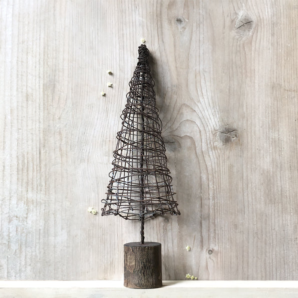 East of India Rusty Wire Cone Christmas Tree - Large