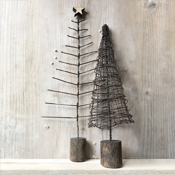 East of India Rusty Wire Cone Christmas Tree - Large