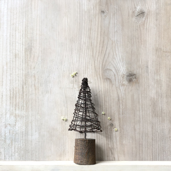 East of India Rusty Wire Cone Christmas Tree - Small