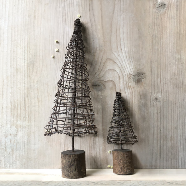 East of India Rusty Wire Cone Christmas Tree - Small