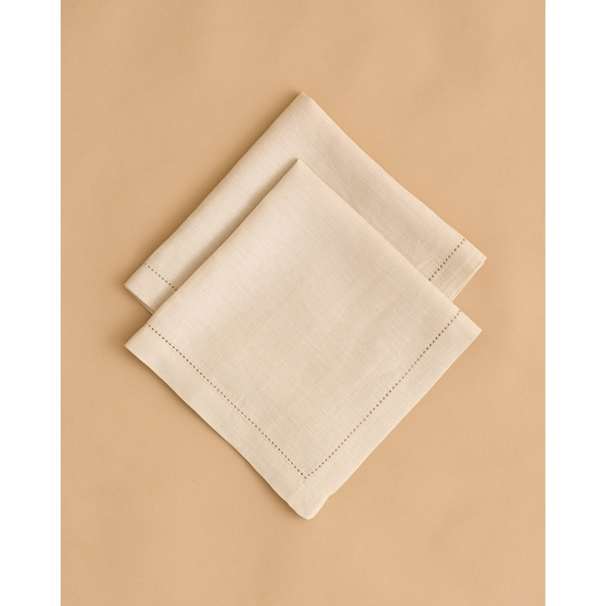 Hemstitch Border Napkins - Oat, Set of 4
