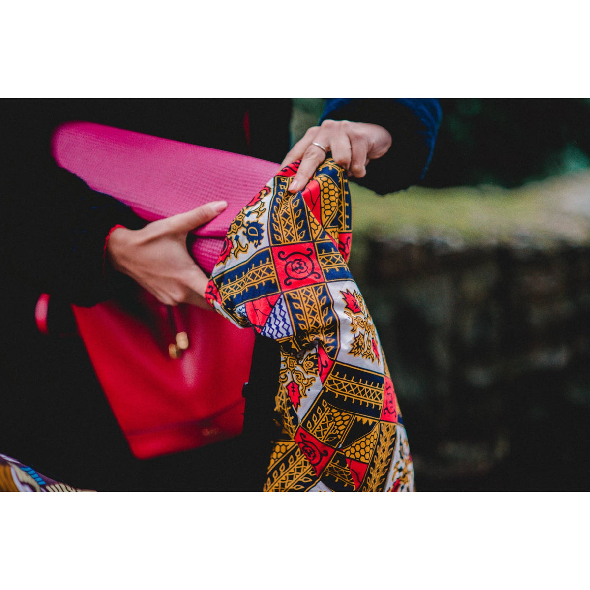 Handmade African Print Yoga Bag - Sunset