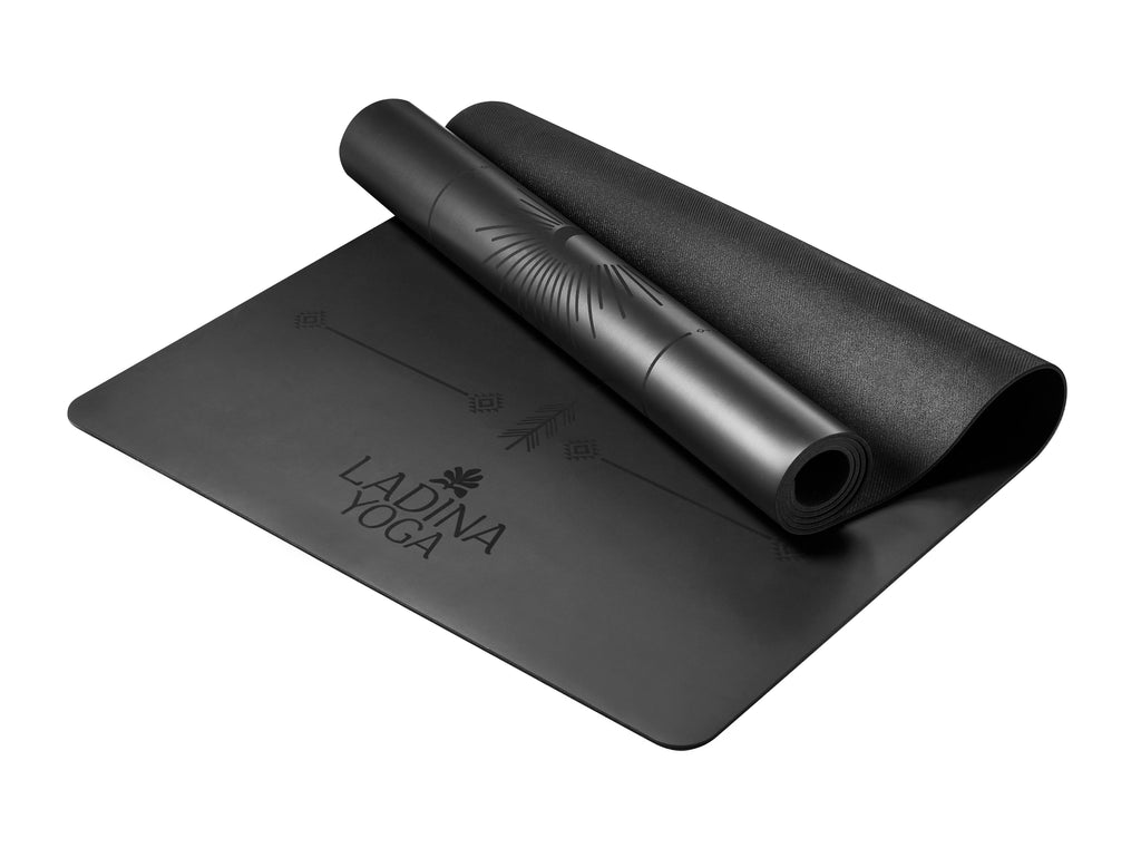 Ultra Grip Sustainable Alignment Yoga Mat - Warrior Black