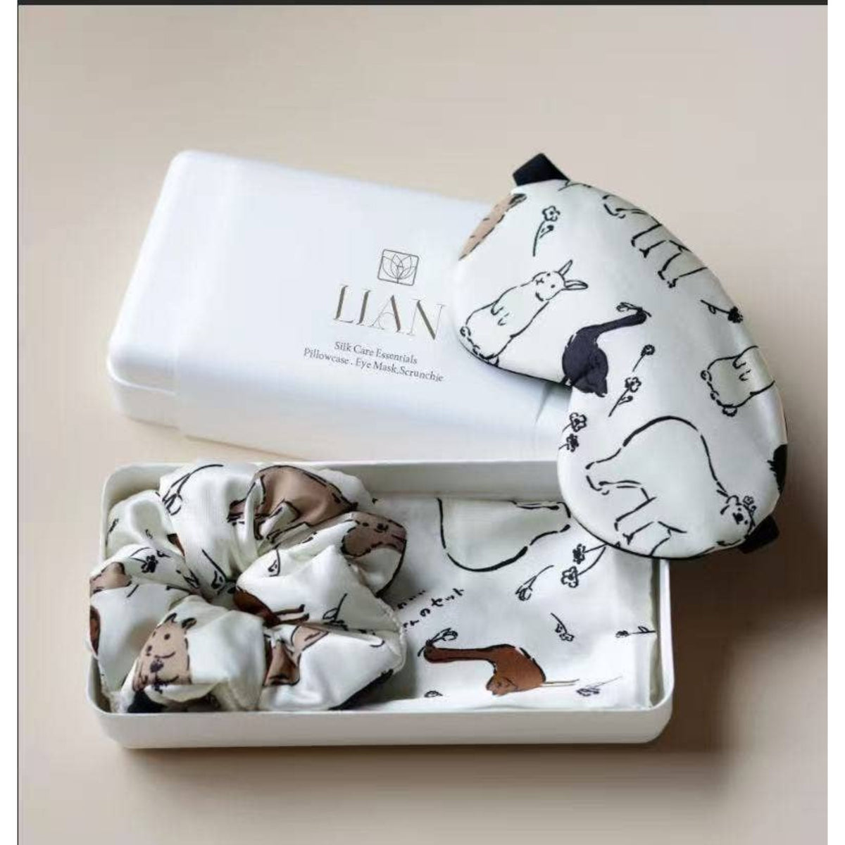 Silk Pillowcase, Eye Mask & Scrunchie Sleep Gift Set