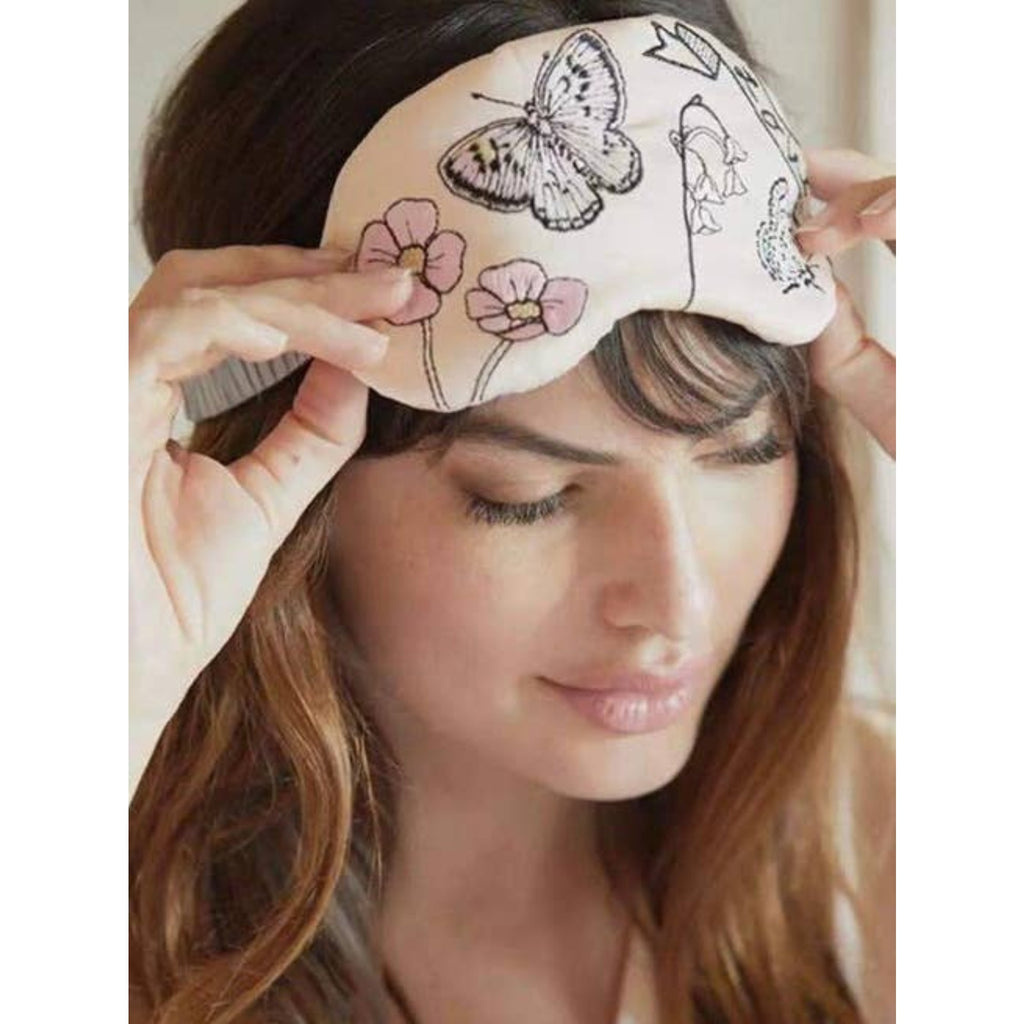 Luxury Embroidered Silk Eye Mask in Gift Box