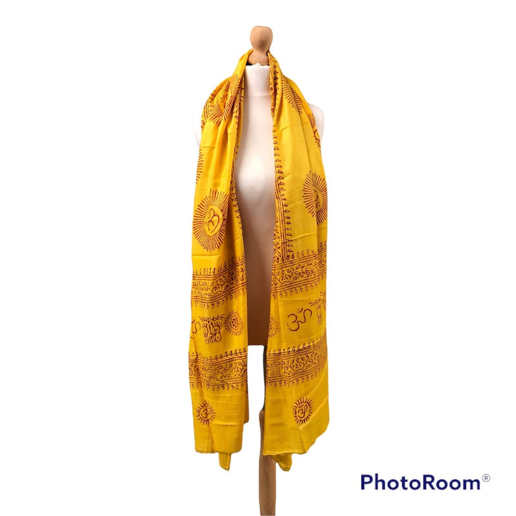 Om Print Cotton Meditation Shawl