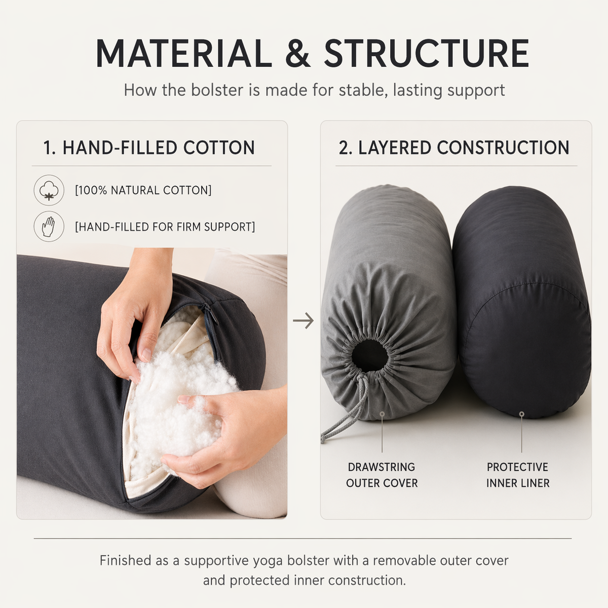 Oval Yoga Bolster for Restorative Yoga