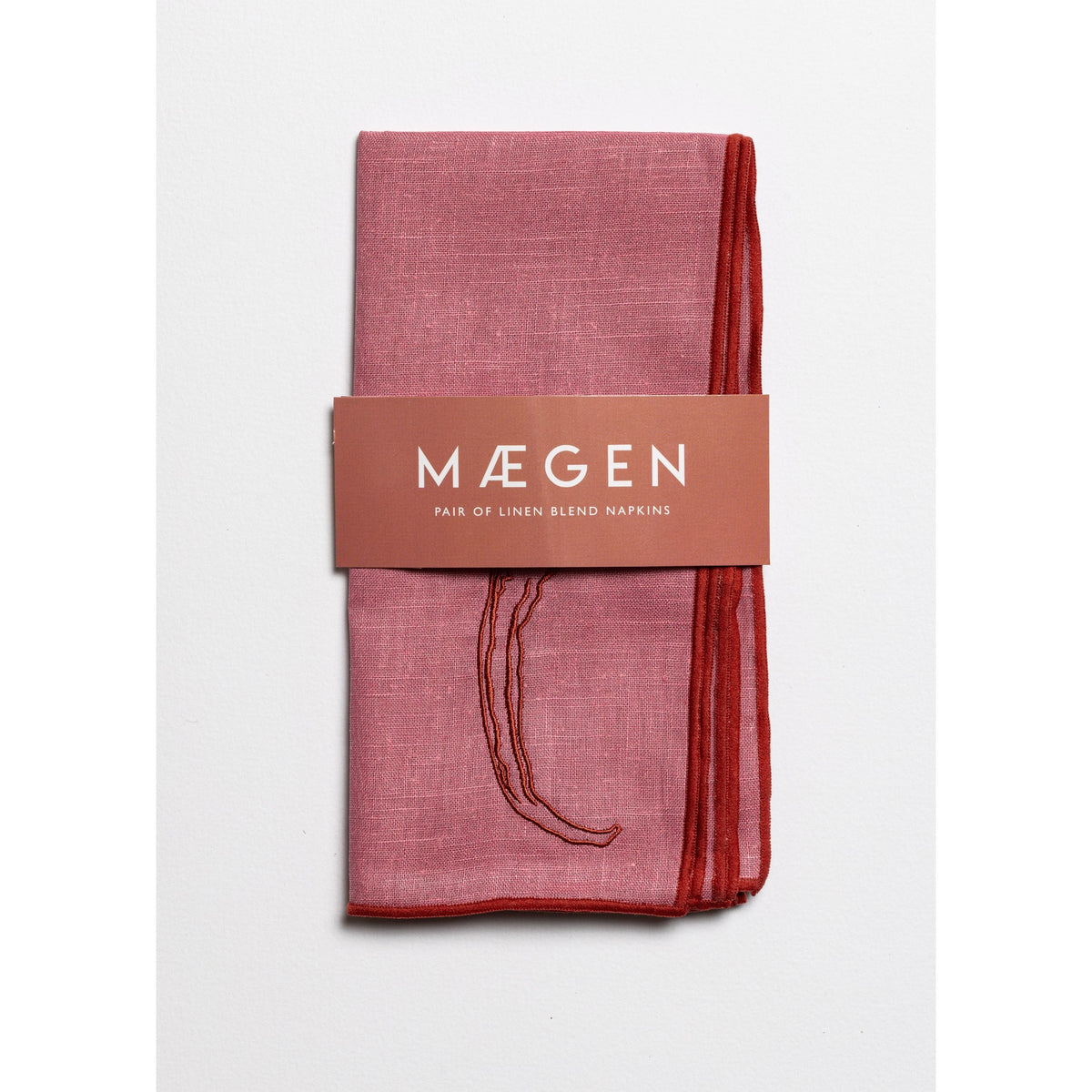 Linen Blend Napkins - Chilli, Set of 2