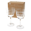 Vintage Etched Wine Glasses - Set of 2