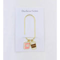 Book & Coffee Charm Paper Clip Bookmark - Pink