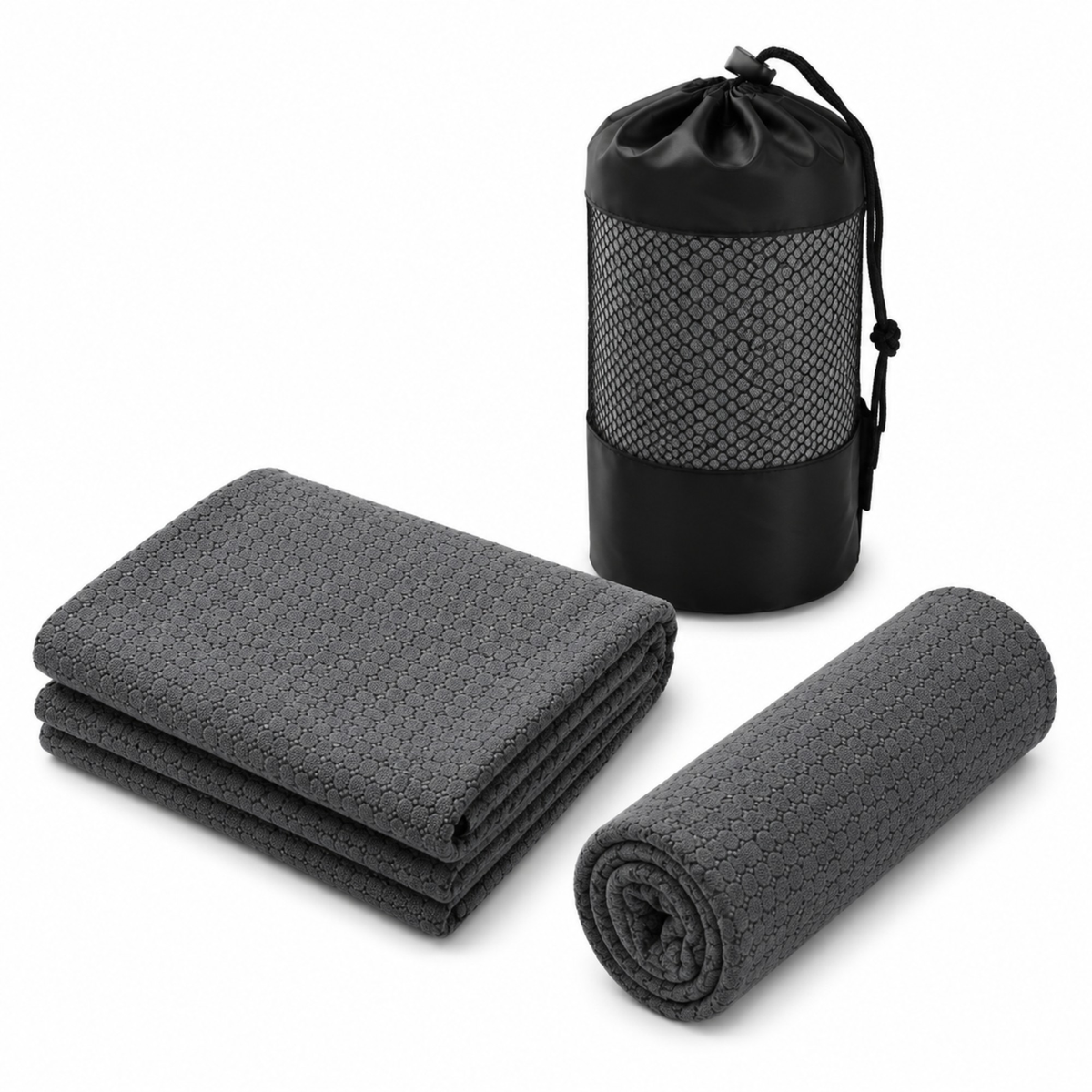 Non-Slip Microfibre Yoga Mat Towel - Gray