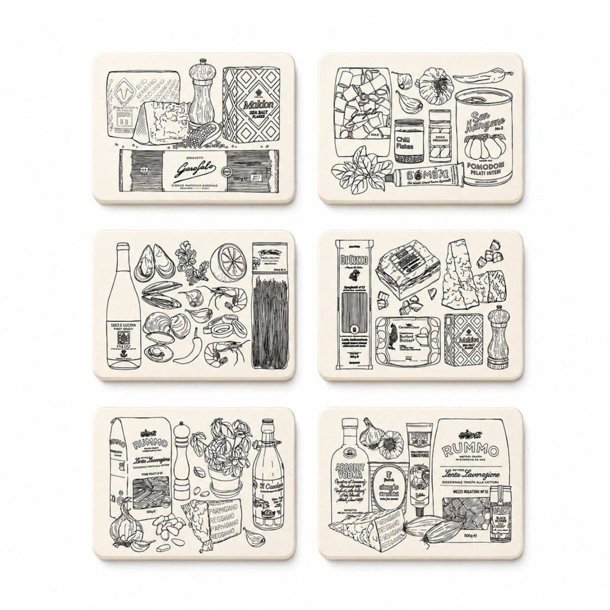 Pasta Placemats - Set of 6