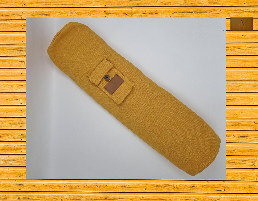 Cotton Linen Yoga Mat Bag - Mustard