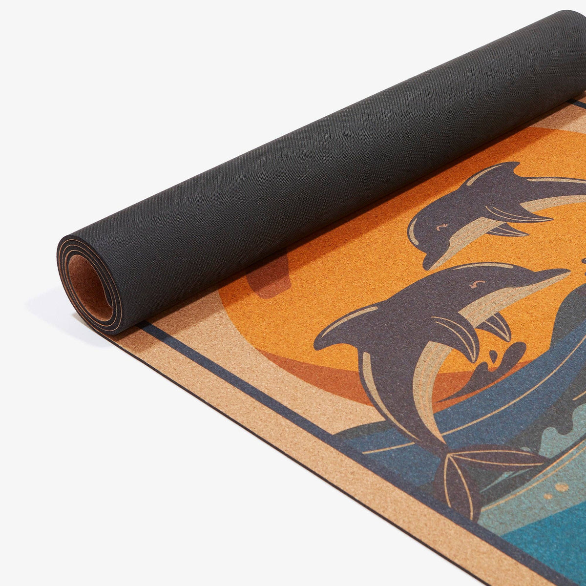 The Playful Dolphin Cork Yoga Mat