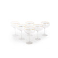Gold Rim Coupe Champagne Glasses - Set of 6