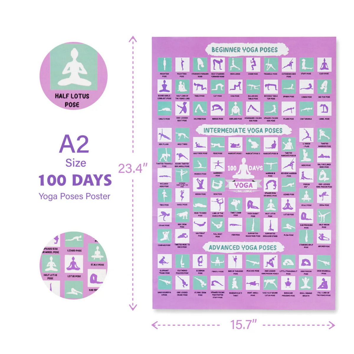 100 Days of Yoga Challenge Poster
