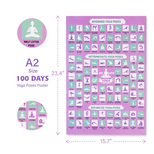 100 Days of Yoga Challenge Poster