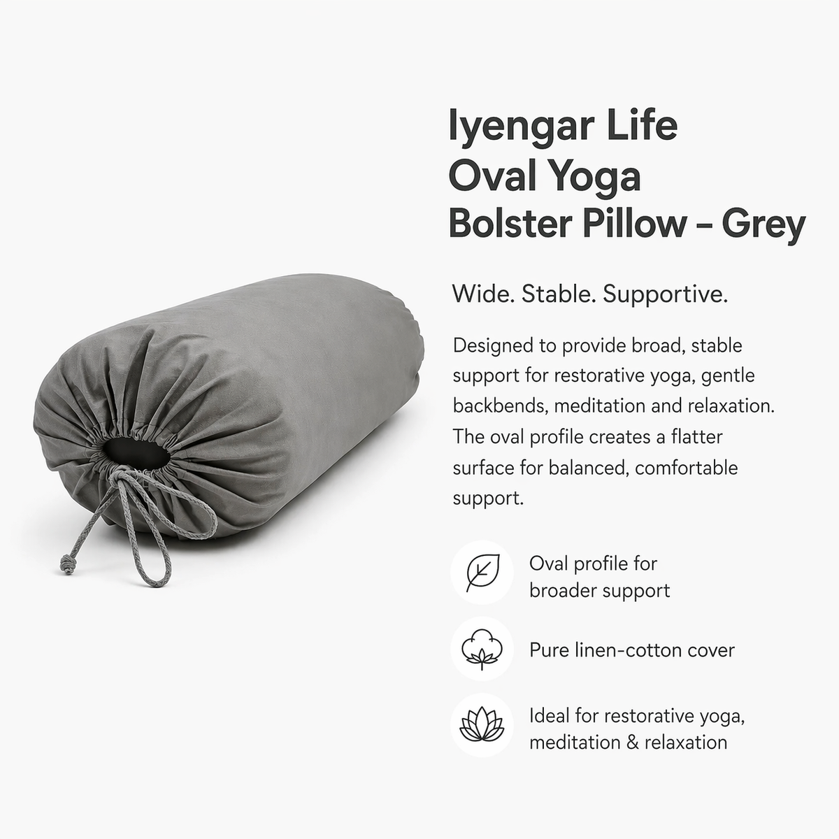 Oval Yoga Bolster for Restorative Yoga
