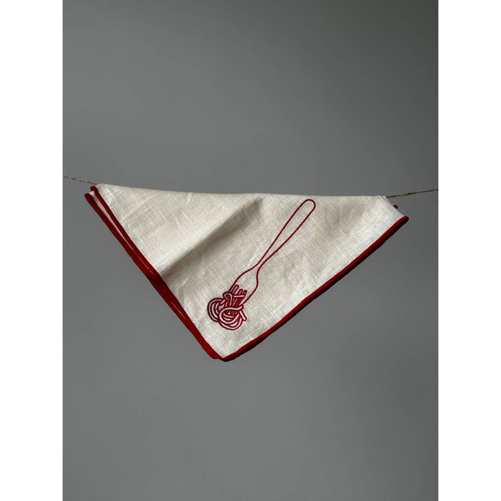Linen Blend Napkins - Spaghetti, Set of 2
