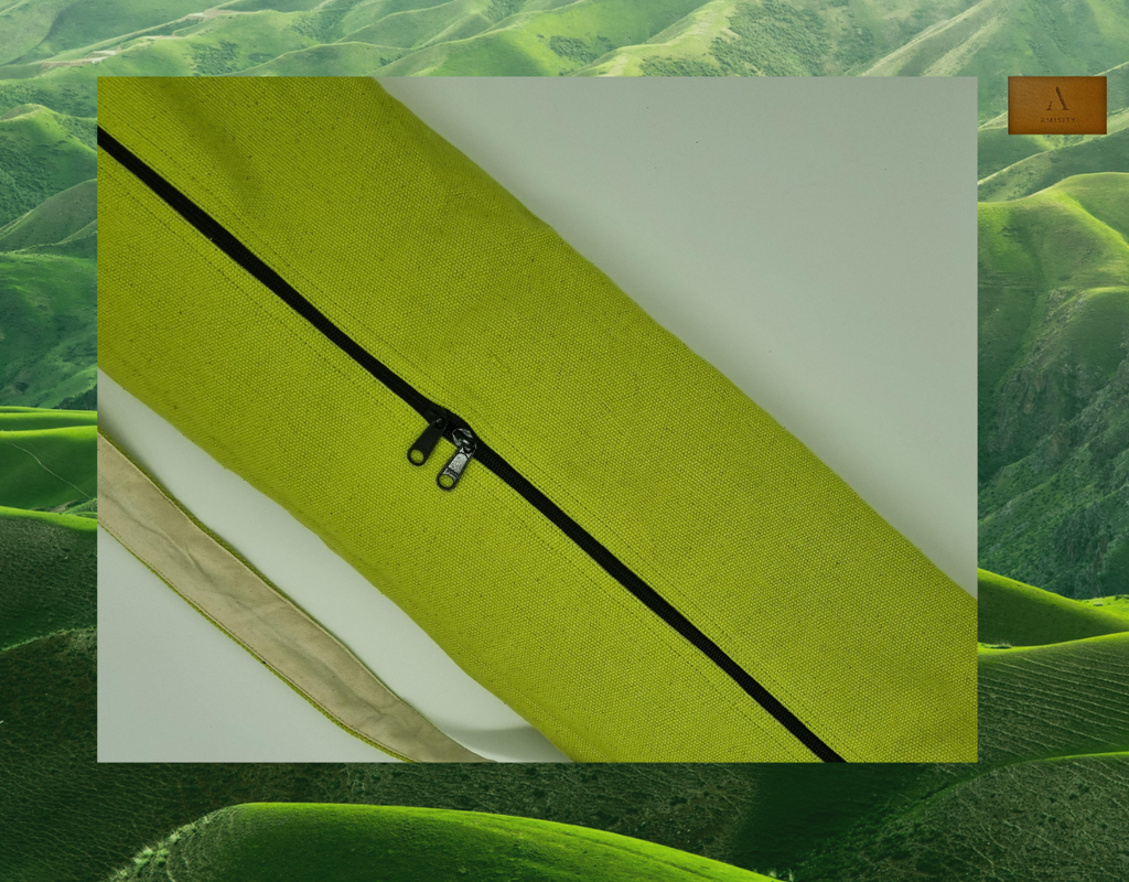 Cotton Linen Yoga Mat Bag - Lime Green