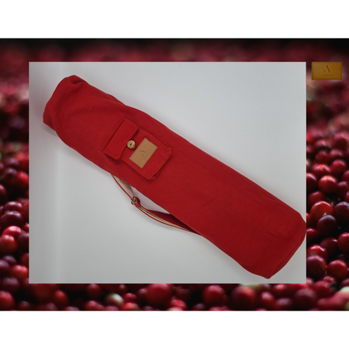 Cotton Linen Yoga Mat Bag - Red