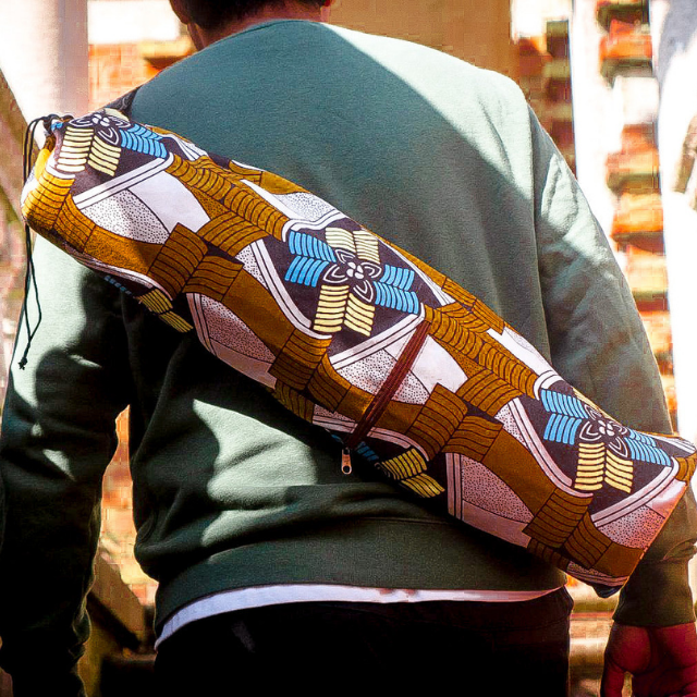 Handmade Brown African Print Yoga Bag - Kapha