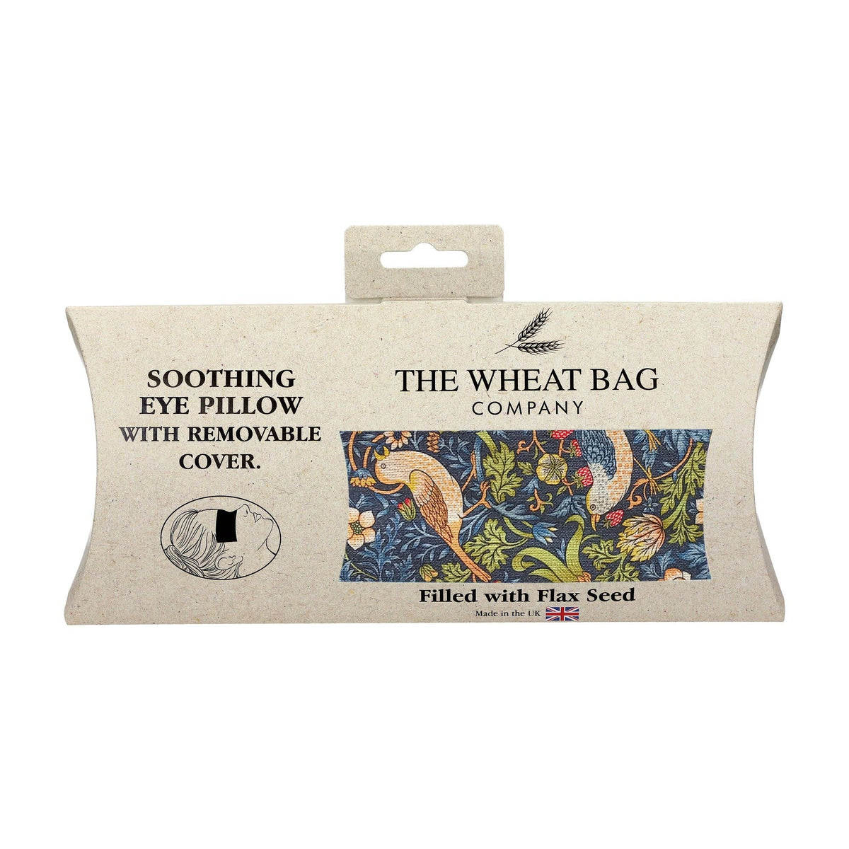 William Morris Eye Pillow - Strawberry Thief Navy