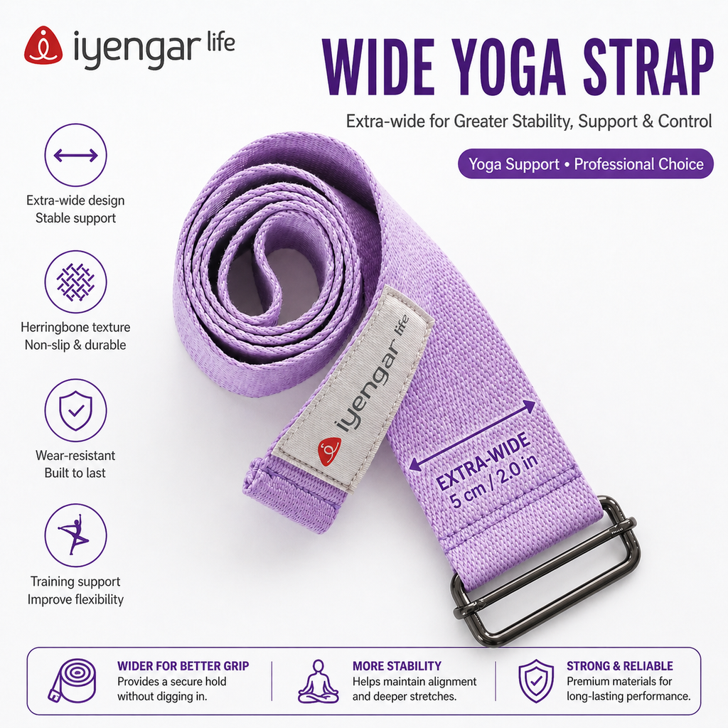 Iyengar Wide Cotton Yoga Strap - 5cm