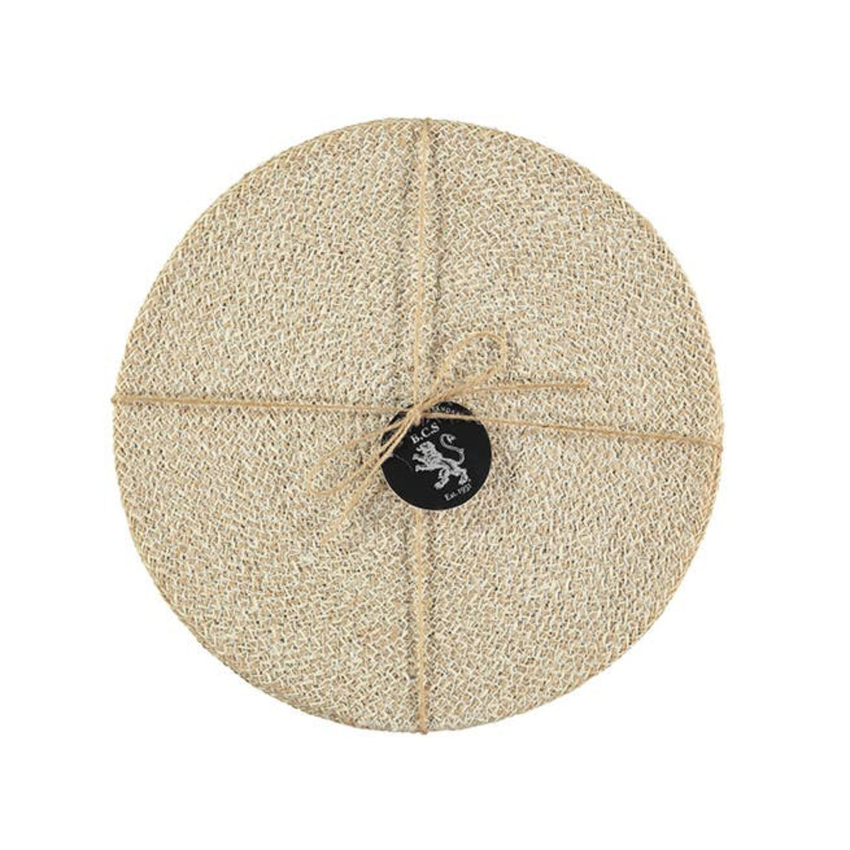 Jute Placemats - Pearl White & Natural, Set of 4